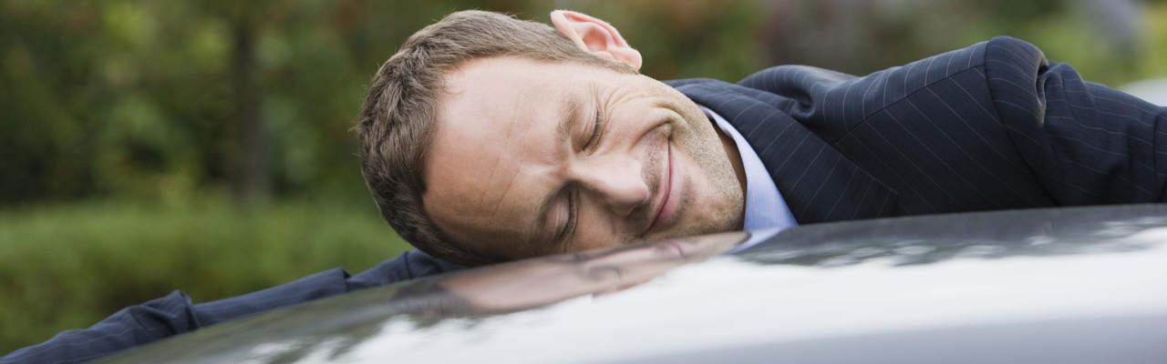 Man happy with shiny car