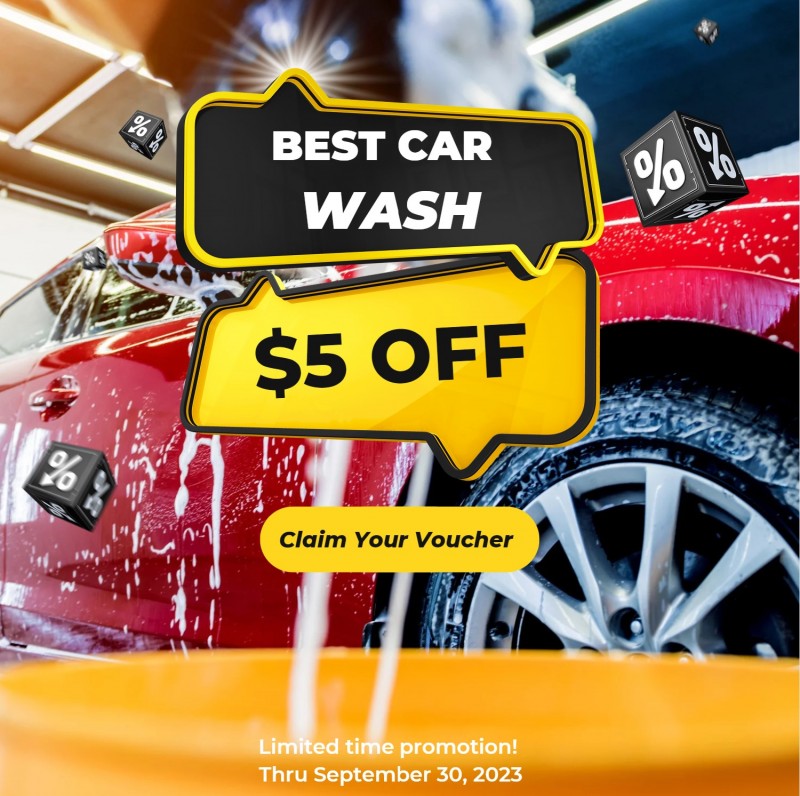 Image of Button Click Voucher for $5 off Best Car Wash